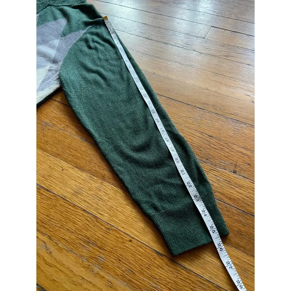 DOCKERS Green/Gray Argyle 1/4 Zip Sweater Mens sz XL